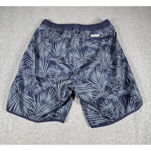 Fair Harbor Shorts Mens XL Swim Trunks Blue Lined Performance Drawstring Palms